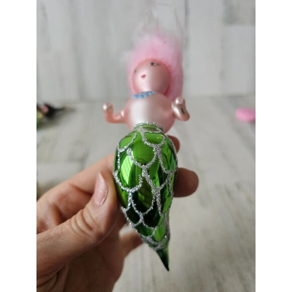 Vintage Italian mermaid ornament Xmas tree hair lady sea vintage - Picture 10 of 11